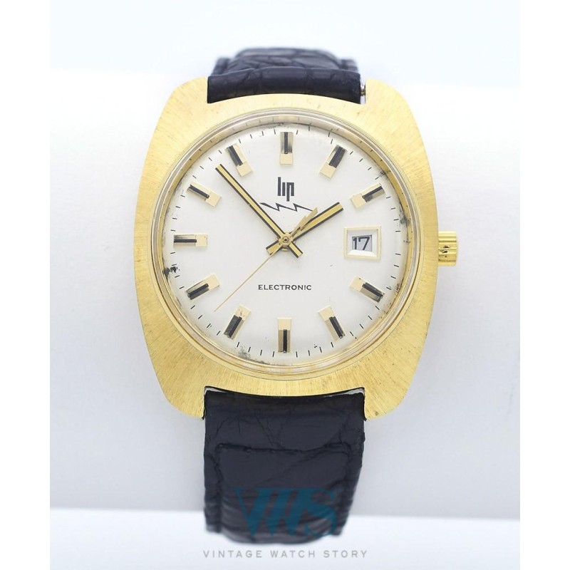 LIP (Sport tonneau luxe / Plaqué or - Electronic / ref. 42 955), vers