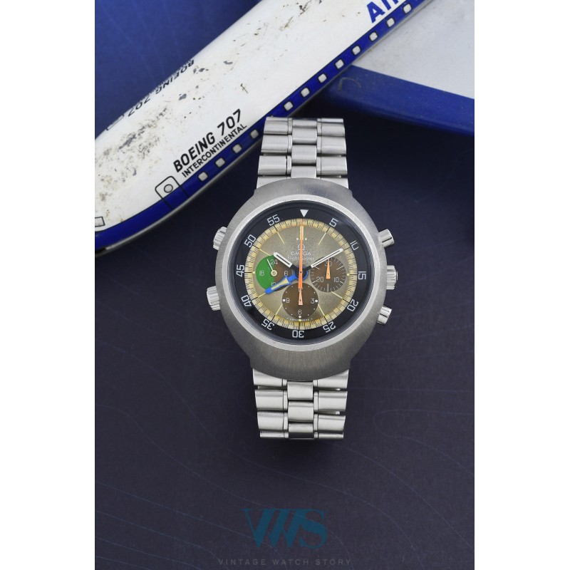OMEGA (Chronographe Flightmaster - 1ère Version / Cadran tropical / ref. 145.013), vers 1970