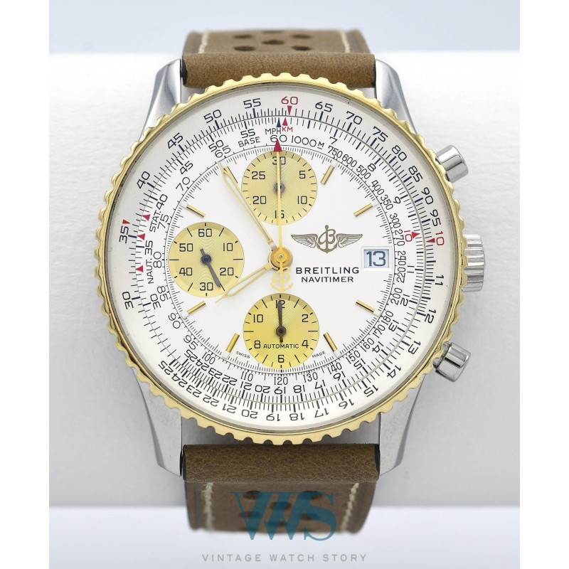 BREITLING (Chronographe Old Navitimer White - Or & Acier / ref.