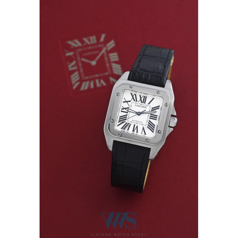CARTIER (Santos 100 / Homme White / ref. 2878 / W20126X8), vers 2008