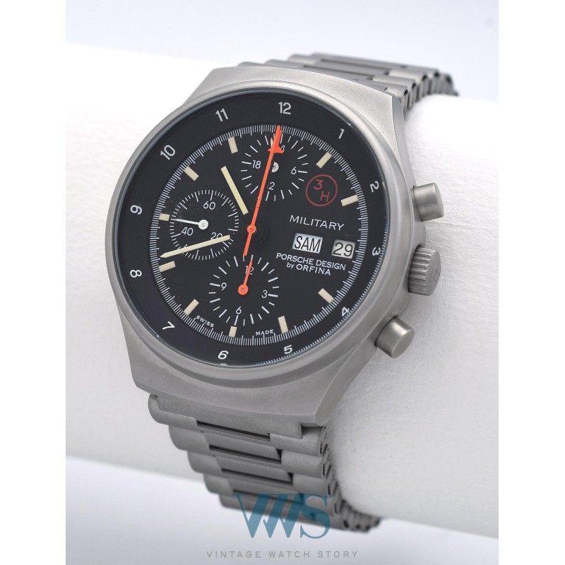 PORSCHE DESIGN (CHRONOGRAPHE MILITARY GREY by ORFINA / OTAN / ref. 7177), vers 1980
