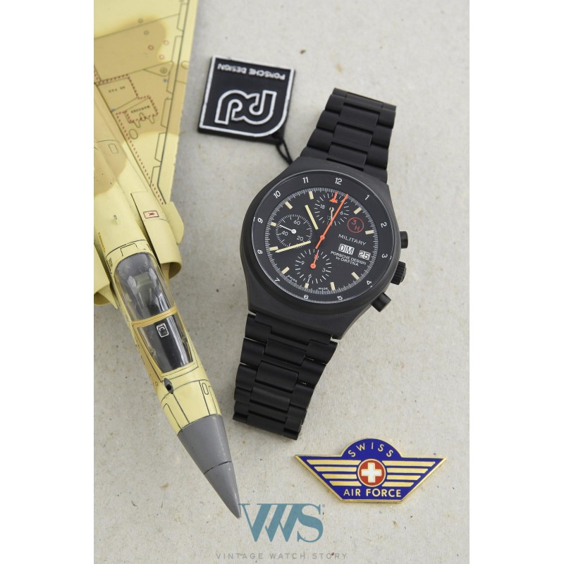 PORSCHE DESIGN (CHRONOGRAPHE MILITARY  BLACK by ORFINA / OTAN / ref. 7177), vers 1980