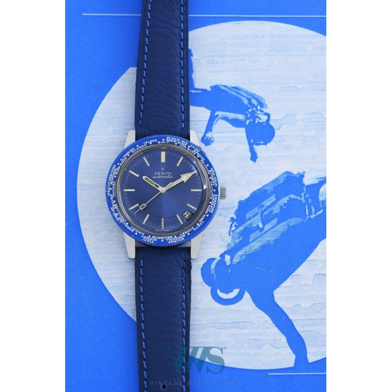 ZENITH (Submarine / Blue Navy "WorldTimer" / ref. A3634), vers 1973