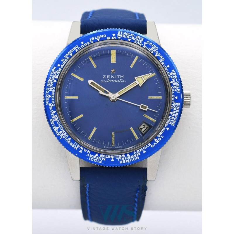 ZENITH (Submarine / Blue Navy "WorldTimer" / ref. A3634), vers 1973