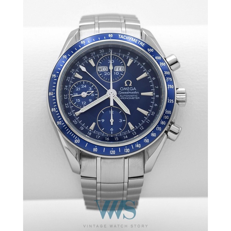 OMEGA (Chronographe Speedmaster Automatic Day-Date - Racing Blue /