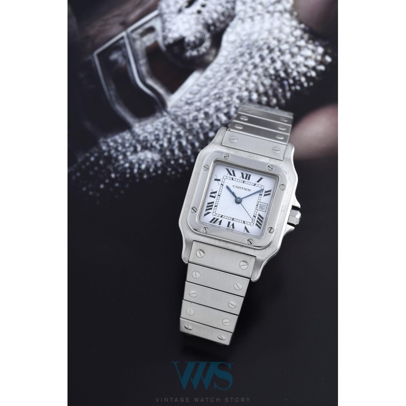 CARTIER (Santos Carrée GM / Homme Automatique / ref. 30090), vers 1990