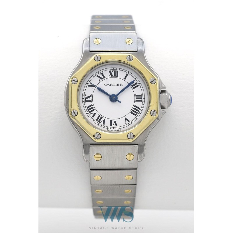CARTIER (Santos Ronde – Lady / Or & Acier / ref. 0907), vers 1990