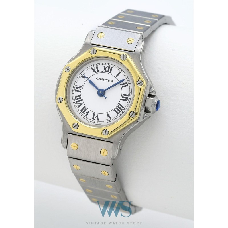 CARTIER (Santos Ronde – Lady / Or & Acier / ref. 0907), vers 1990