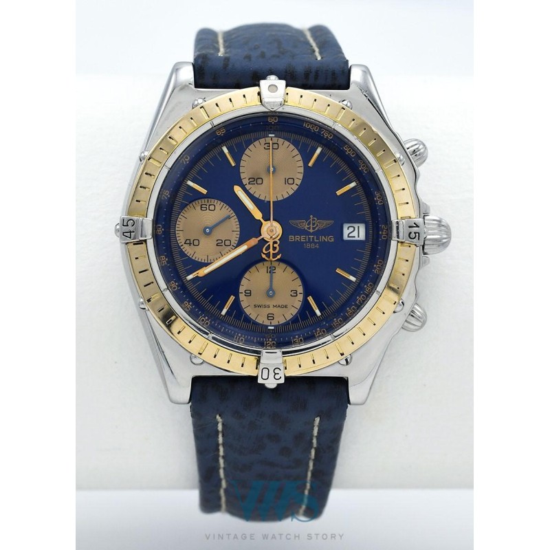 BREITLING (Chronomat Automatic / Blue & Gold - Lunette Or jaune / ref. C13048), vers 1995