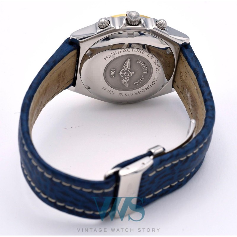 BREITLING (Chronomat Automatic / Blue & Gold - Lunette Or jaune / ref. C13048), vers 1995