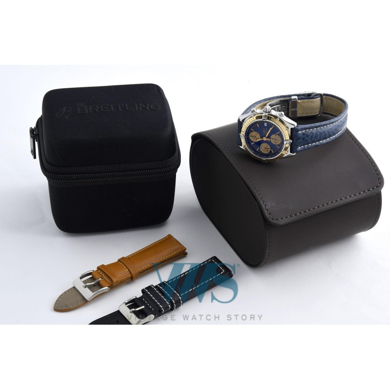 BREITLING (Chronomat Automatic / Blue & Gold - Lunette Or jaune / ref. C13048), vers 1995