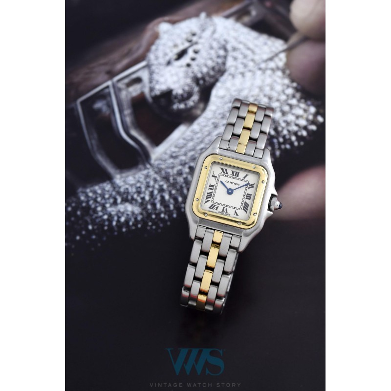 CARTIER (Panthère PM / Lady - Or & Acier / ref. 002398), vers 1989