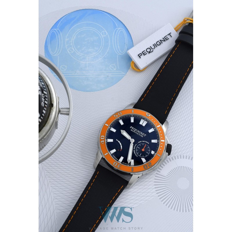 PEQUIGNET (Submarine Royal 300 M / Orange / ref. 9050343 CN), vers 2018
