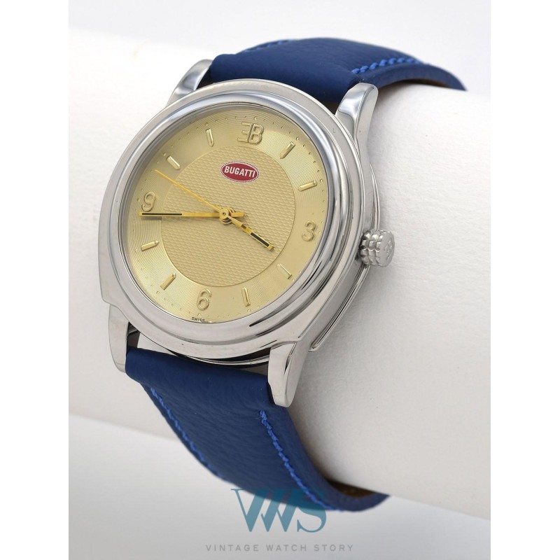 BUGATTI (CALANDRE HOMME GT 37 - CADRAN CHAMPAGNE AUTOMATIQUE), vers 1990