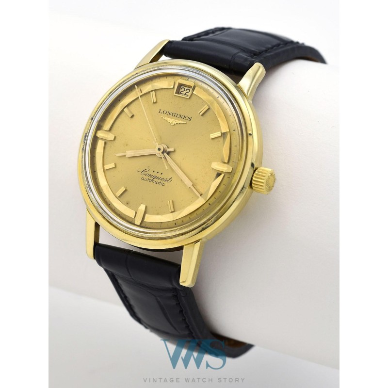 LONGINES (CONQUEST LUXE / GRANDE DATE - AUTOMATIC OR JAUNE / ref. 9025/2), vers 1953