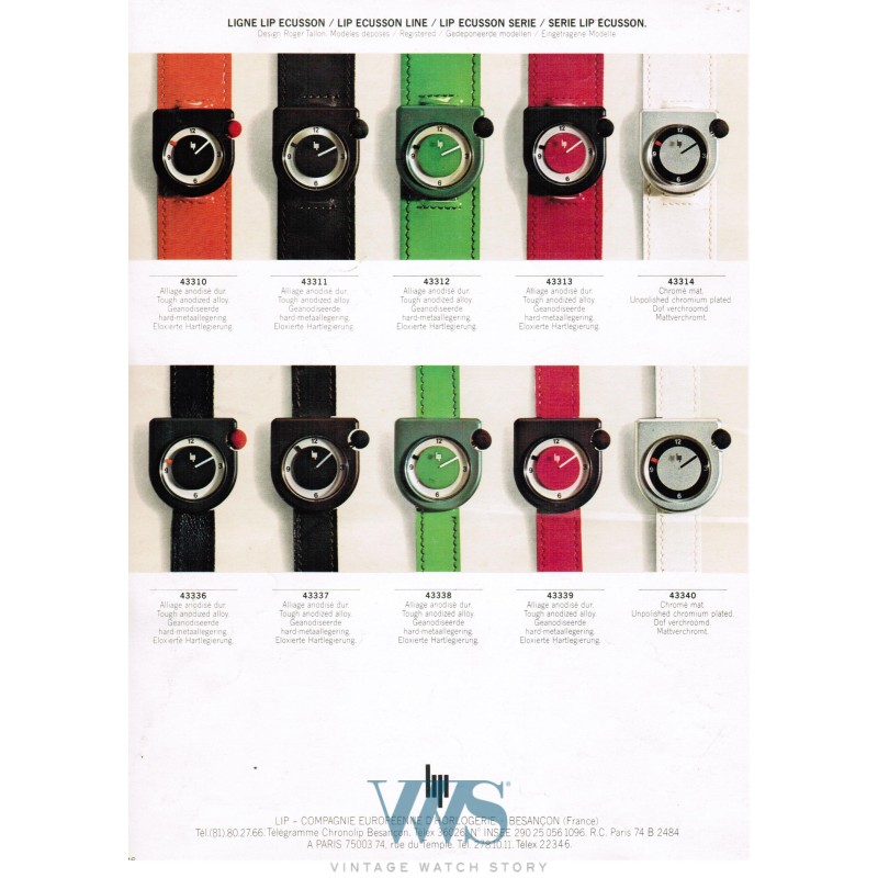 LIP (Design by Roger Tallon - Ecusson Vert / ref. 43312), vers 1975/76