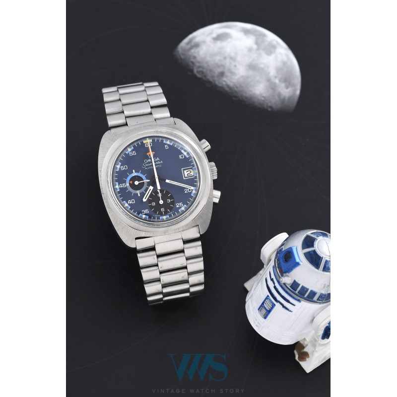 OMEGA (Chronographe Seamaster Automatic Date "Jedi" / Pilot Blue / ref. 176.0001), vers 1972