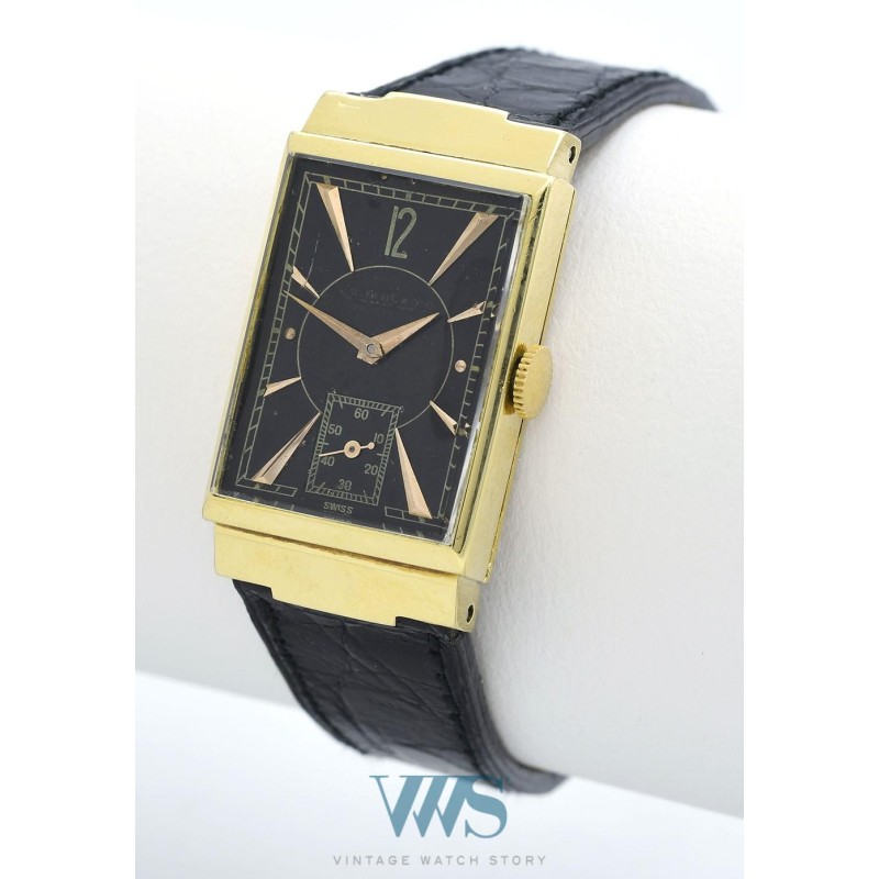 JAEGER-LeCOULTRE (RECTANGULAIRE UNIPLAN / BRANCARD - OR JAUNE / numéroté), vers 1940/43
