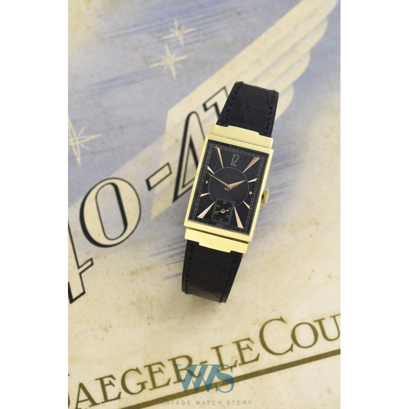 JAEGER-LeCOULTRE (RECTANGULAIRE UNIPLAN / BRANCARD - OR JAUNE / numéroté), vers 1940/43