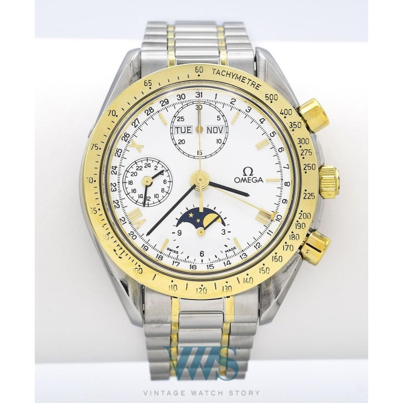 OMEGA (Chronographe Speedmaster Automatic Quantième Phase de Lune - Or