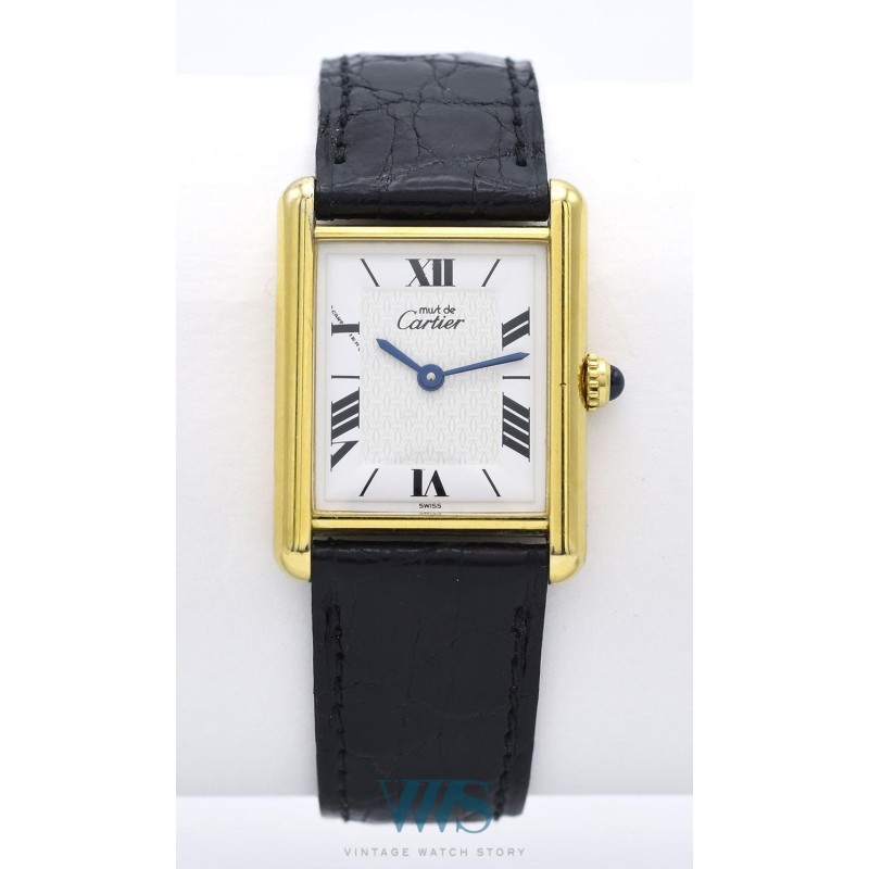 CARTIER (Tank Cartier Must LM / Homme - Vermeil / Romaine Monogramme /