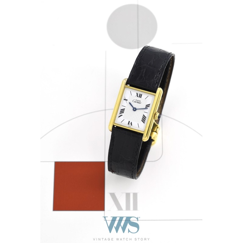 CARTIER (Tank Cartier Must LM / Homme - Vermeil / Romaine Monogramme / ref. 1615), vers 1995