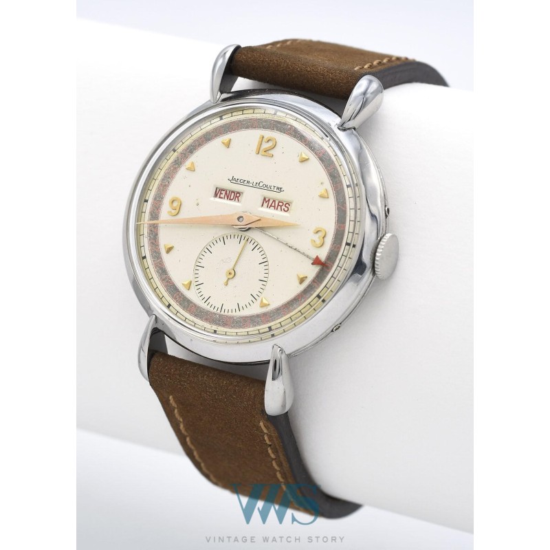 JAEGER-LeCOULTRE (GRAND CALENDRIER baby PICASSO / TRIPLE DATE – ACIER - Numéroté), vers 1945
