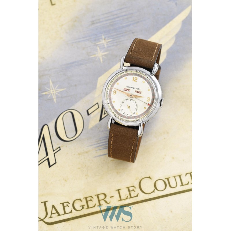 JAEGER-LeCOULTRE (GRAND CALENDRIER baby PICASSO / TRIPLE DATE – ACIER - Numéroté), vers 1945