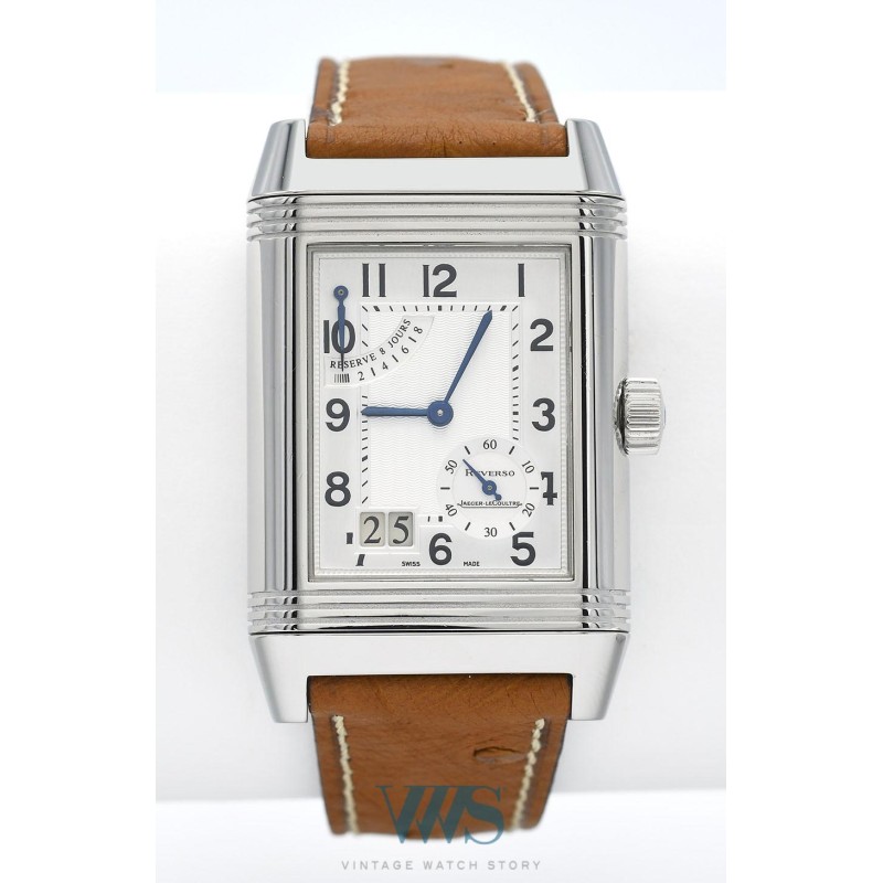 JAEGER-LeCOULTRE (Reverso Homme Grande Date - 8 Jours / Silver / ref.