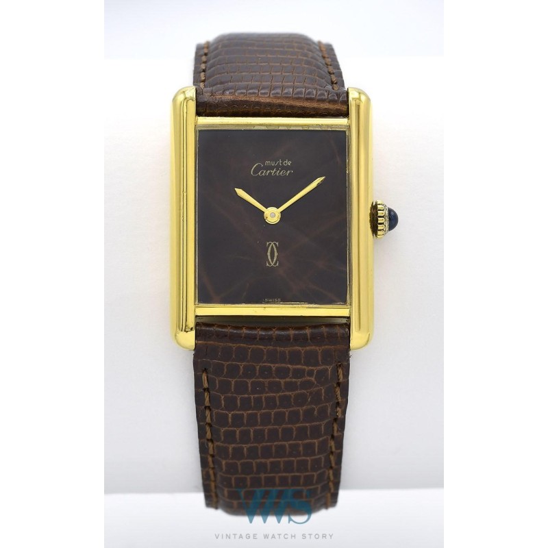 CARTIER (Tank Must Homme - Vermeil / "Wood Dial" / ref. 6 042629),