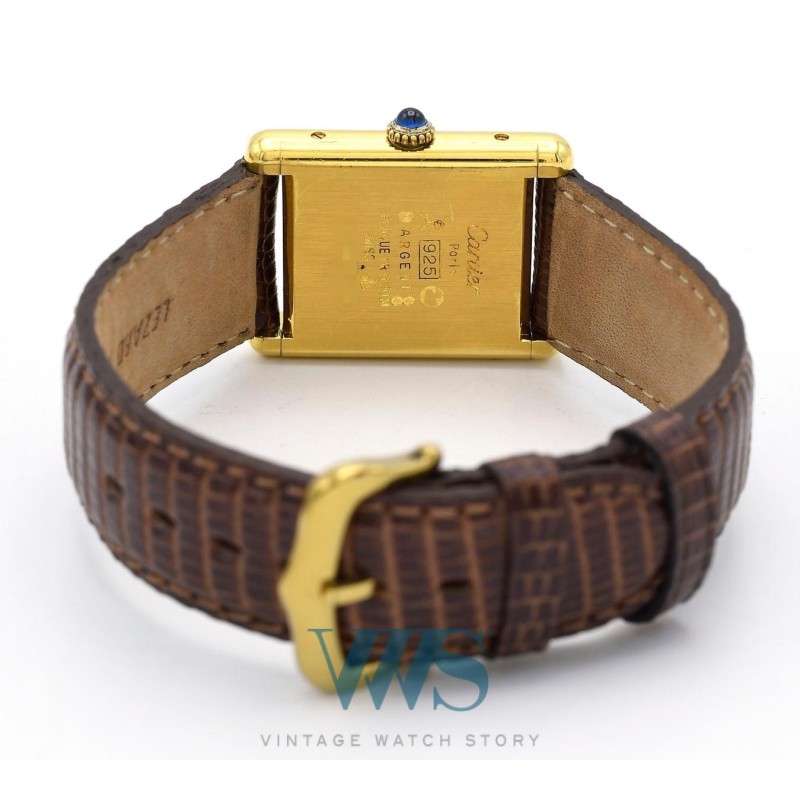 CARTIER (Tank Must Homme - Vermeil / "Wood Dial" / ref. 6 042629), vers 1990