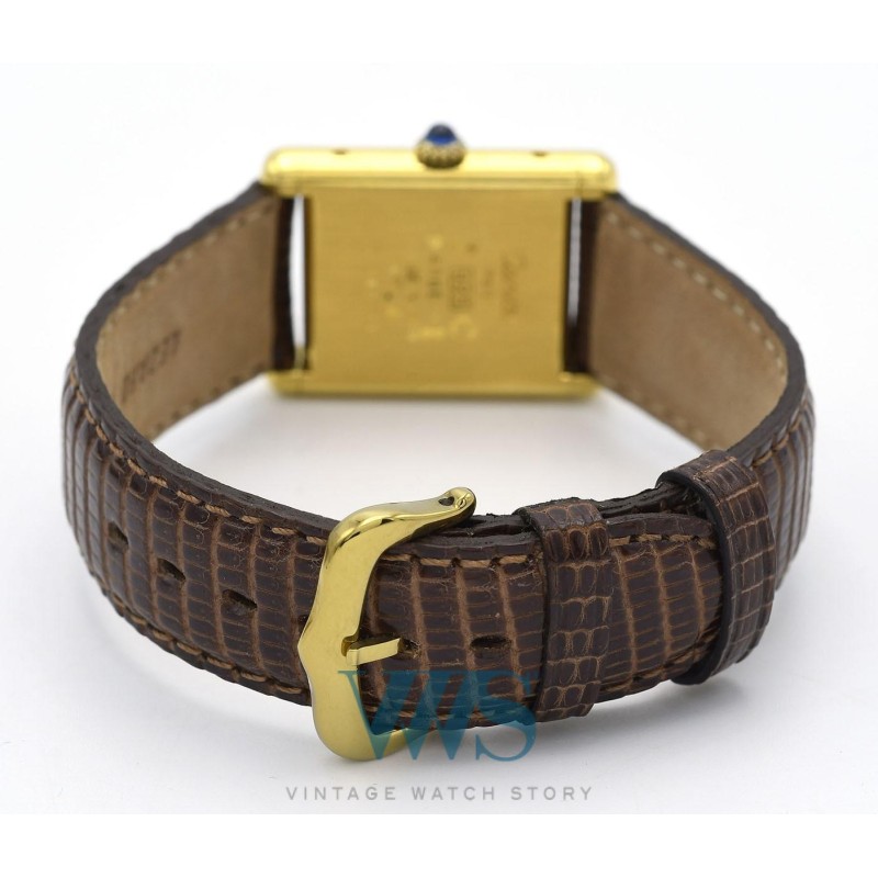 CARTIER (Tank Must Homme - Vermeil / "Wood Dial" / ref. 6 042629), vers 1990