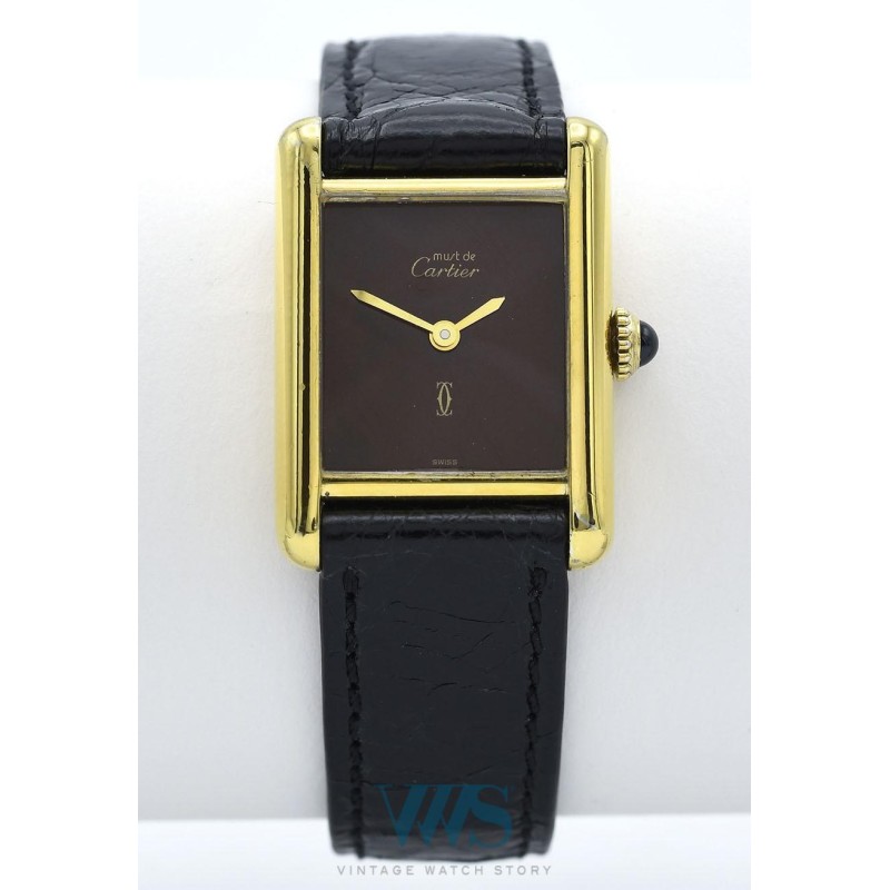 CARTIER (Tank Must Lady Vermeil / "Wood Dial" / ref. 3 123190), vers