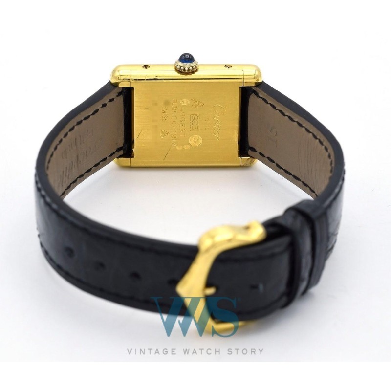 CARTIER (Tank Must Lady Vermeil / "Wood Dial" / ref. 3 123190), vers 1990