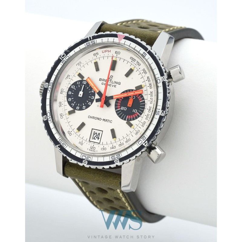 BREITLING (Chronographe Pilote / Rond Chrono-Matic / White / ref. 2110), vers 1969