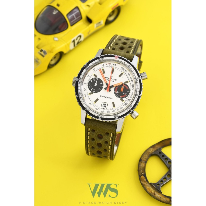 BREITLING (Chronographe Pilote / Rond Chrono-Matic / White / ref. 2110), vers 1969