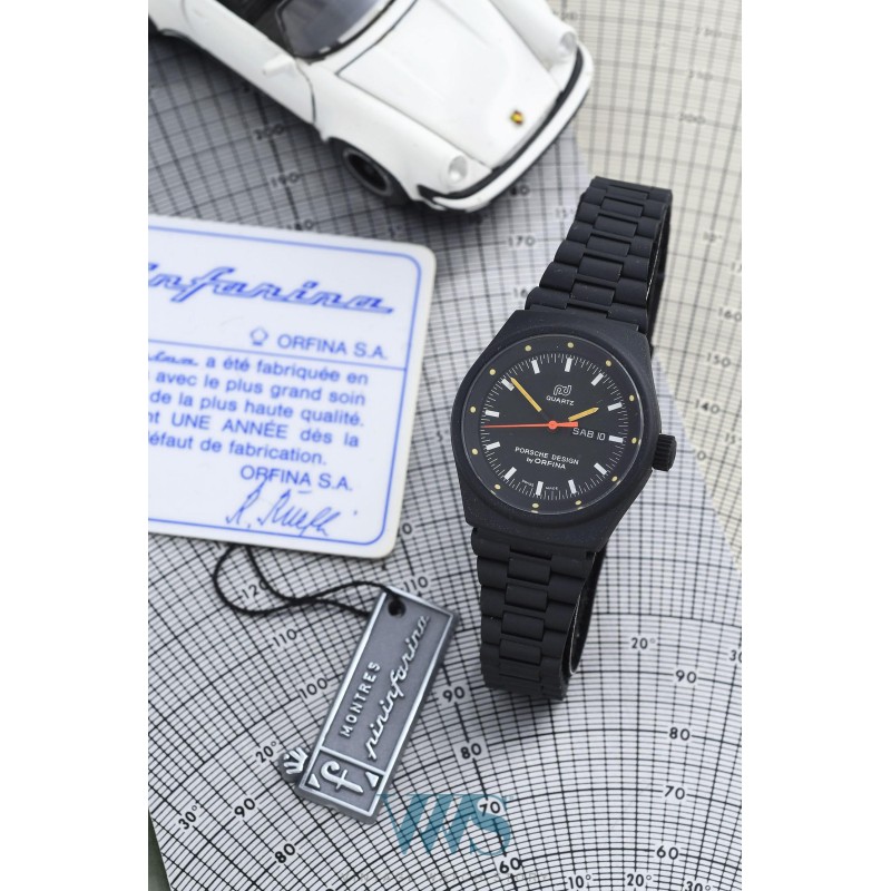 PORSCHE DESIGN (Lady Grise Racing Quartz - Logo Marquage Quartz By Orfina / ref. 7050S), vers 1978