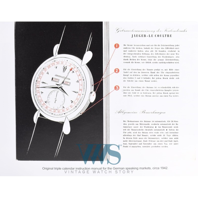 JAEGER-LeCOULTRE (GRAND CALENDRIER baby PICASSO / TRIPLE DATE – ACIER - Numéroté), vers 1945