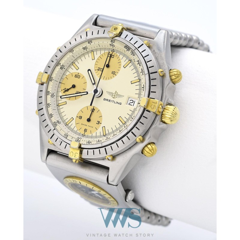 BREITLING (Chronographe Chronomat - Or & Acier / Patina - Module UTC / ref. 81.950), vers 1992