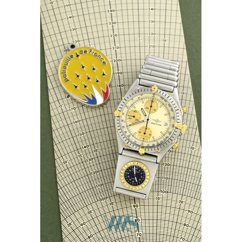 BREITLING (Chronographe Chronomat - Or & Acier / Patina - Module UTC / ref. 81.950), vers 1992