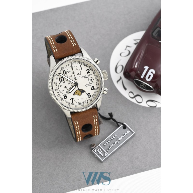 PICARD CADET Swiss (CHRONOGRAPHE MOON 5 ATM - SILVER / PROTOTYPE 4 / ref. 76182), vers 2002