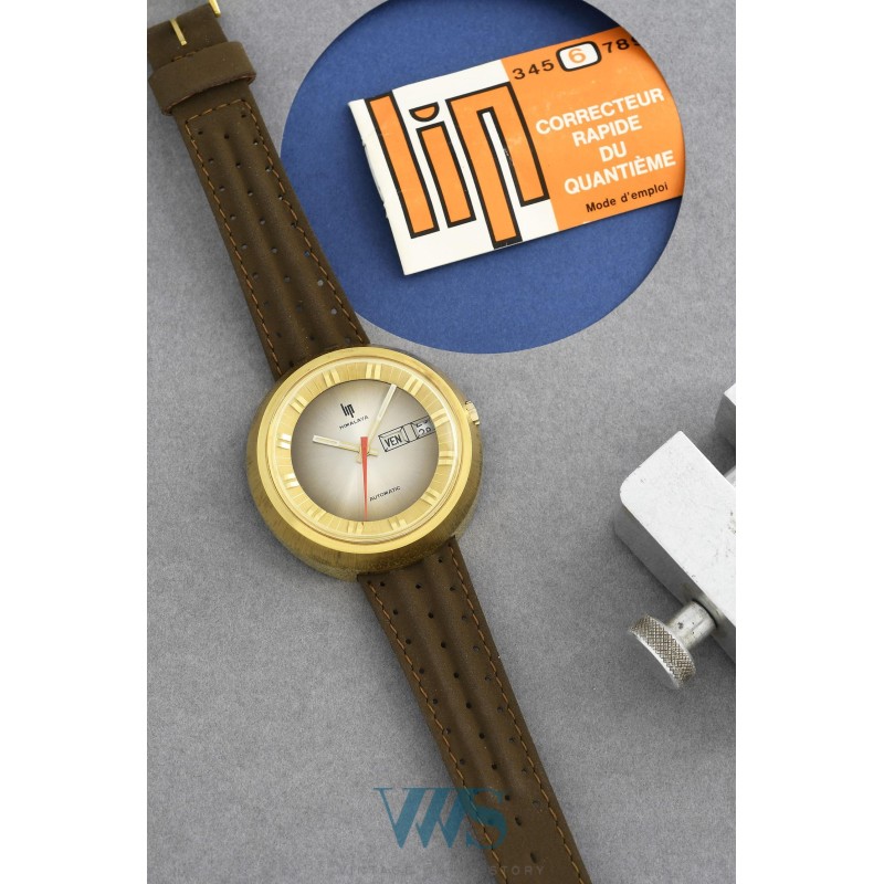 LIP (Himalaya Soucoupe 4 ATM - Design plaqué or / Automatic / ref. 4274225), vers 1972