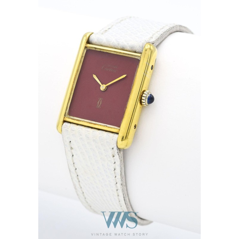CARTIER (TANK HOMME MUST DE CARTIER / ROUGE CERISE  numéroté), vers 1988