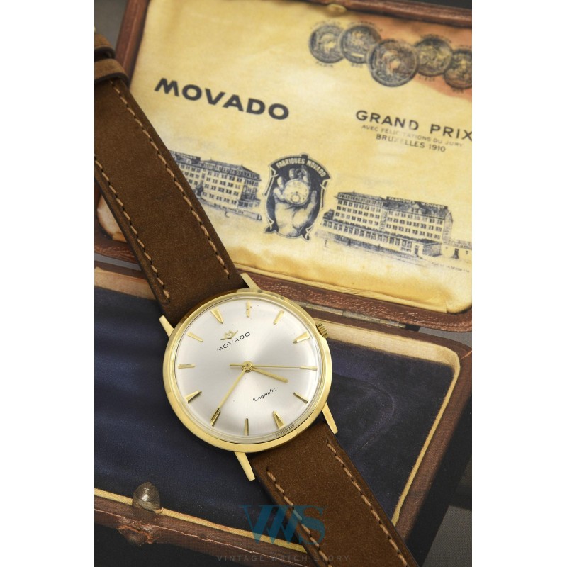 MOVADO (KINGMATIC LUXE / Or jaune / ref. 381), vers 1964