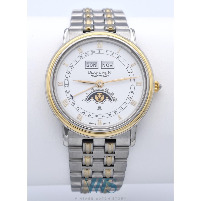 BLANCPAIN (Villeret Triple Quantième Phase de Lune - Or & Acier / ref.