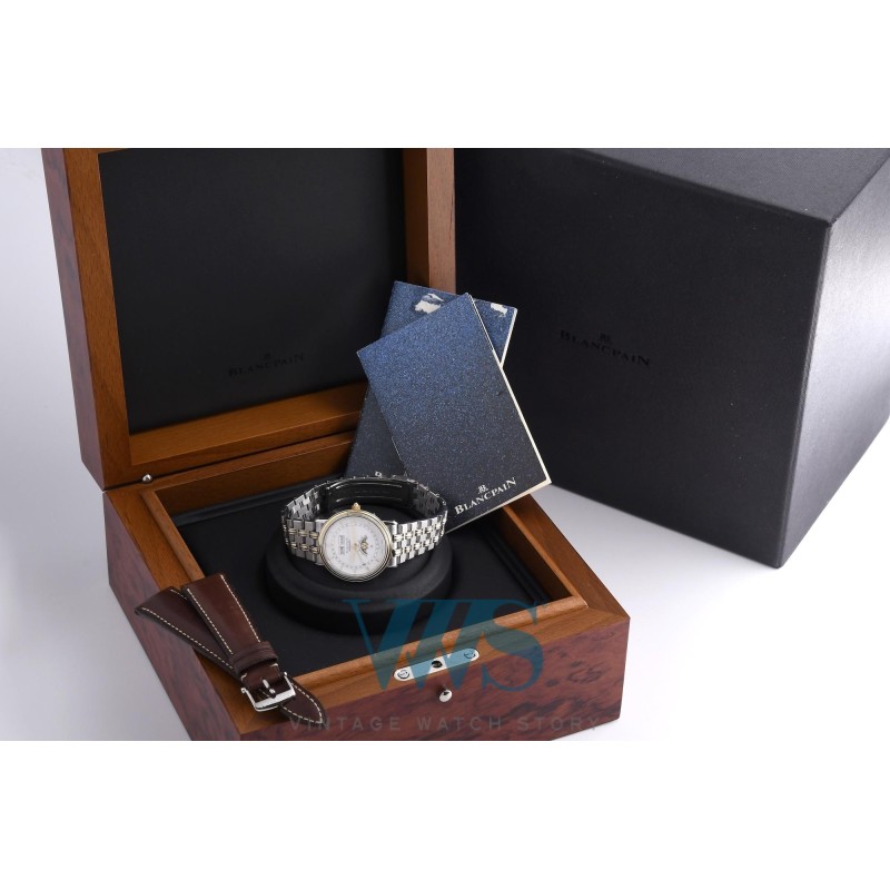 BLANCPAIN (Villeret Triple Quantième Phase de Lune - Or & Acier / ref. 6595-1318), vers 1995
