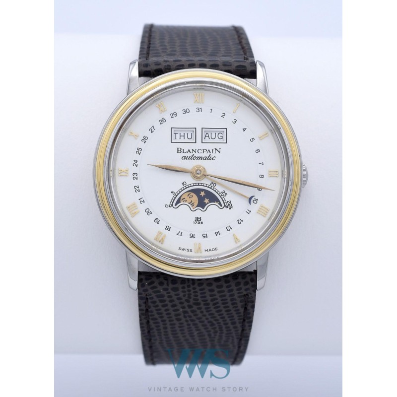 BLANCPAIN (Villeret Triple Quantième Phase de Lune - Or & Acier / ref.
