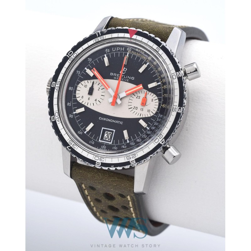 BREITLING (Chronographe Pilote / Rond Chrono-Matic / Black / ref. 2110), vers 1969