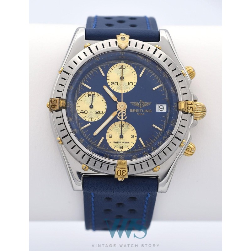 BREITLING (Chronographe Chronomat Or & Acier - Blue / ref. B13047),