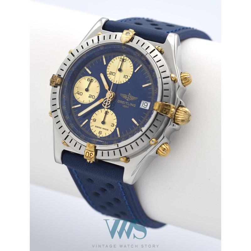 BREITLING (Chronographe Chronomat Or & Acier - Blue / ref. B13047), vers 1991